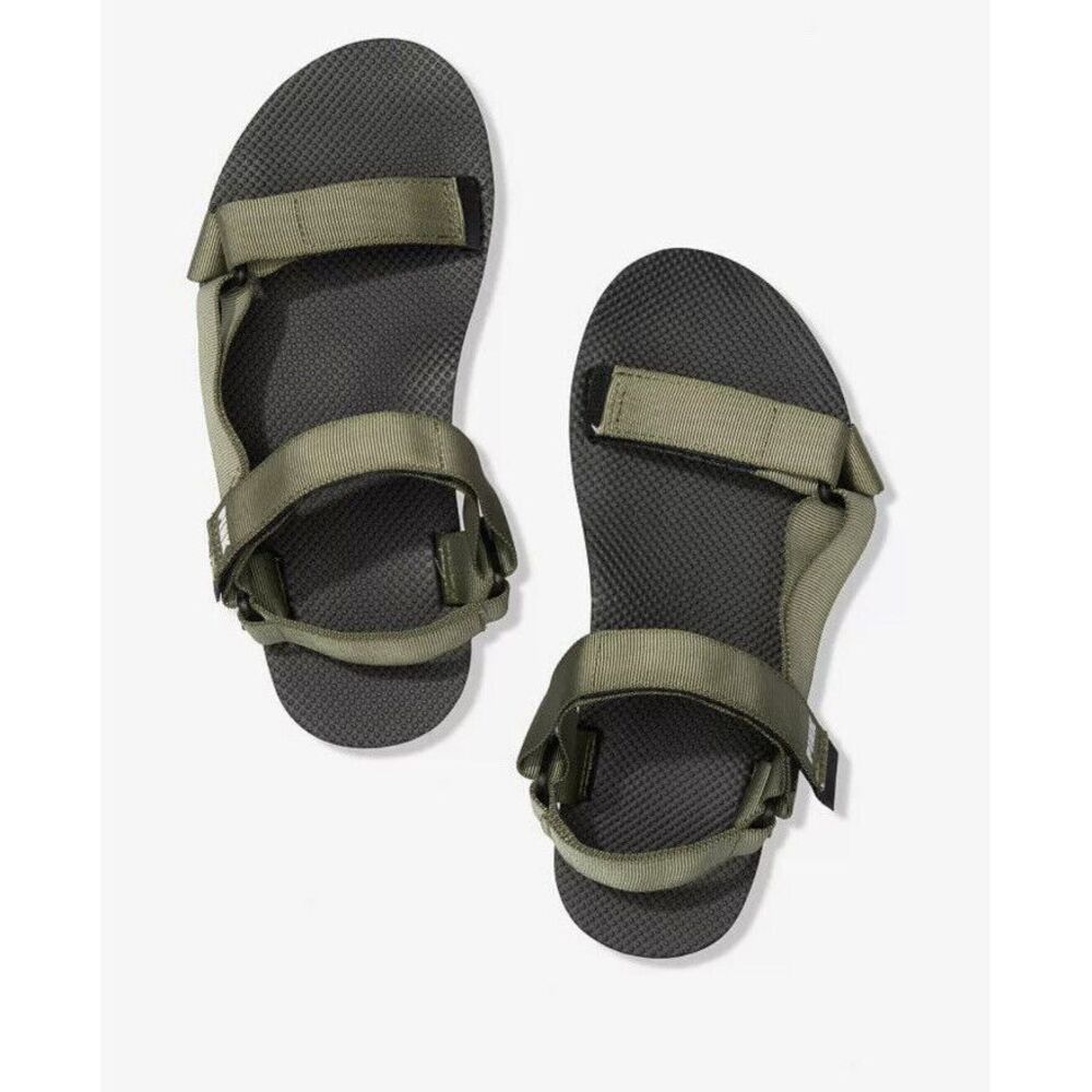 Victorias Secret PINK Festival Beach Adjustable Strap Sandals Army Green L‎ 9-10